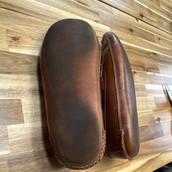 L.L. Bean CLEAN Men’s Brown Leather Moccasin‎ Shoe Model 197690 Size 10 D main image 6
